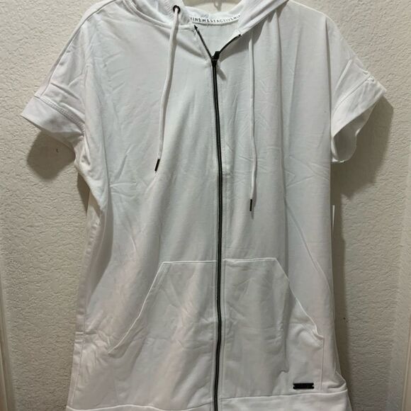 Nine West Active Hoodie Top  white zipper  size M NWT - Picture 2 of 11